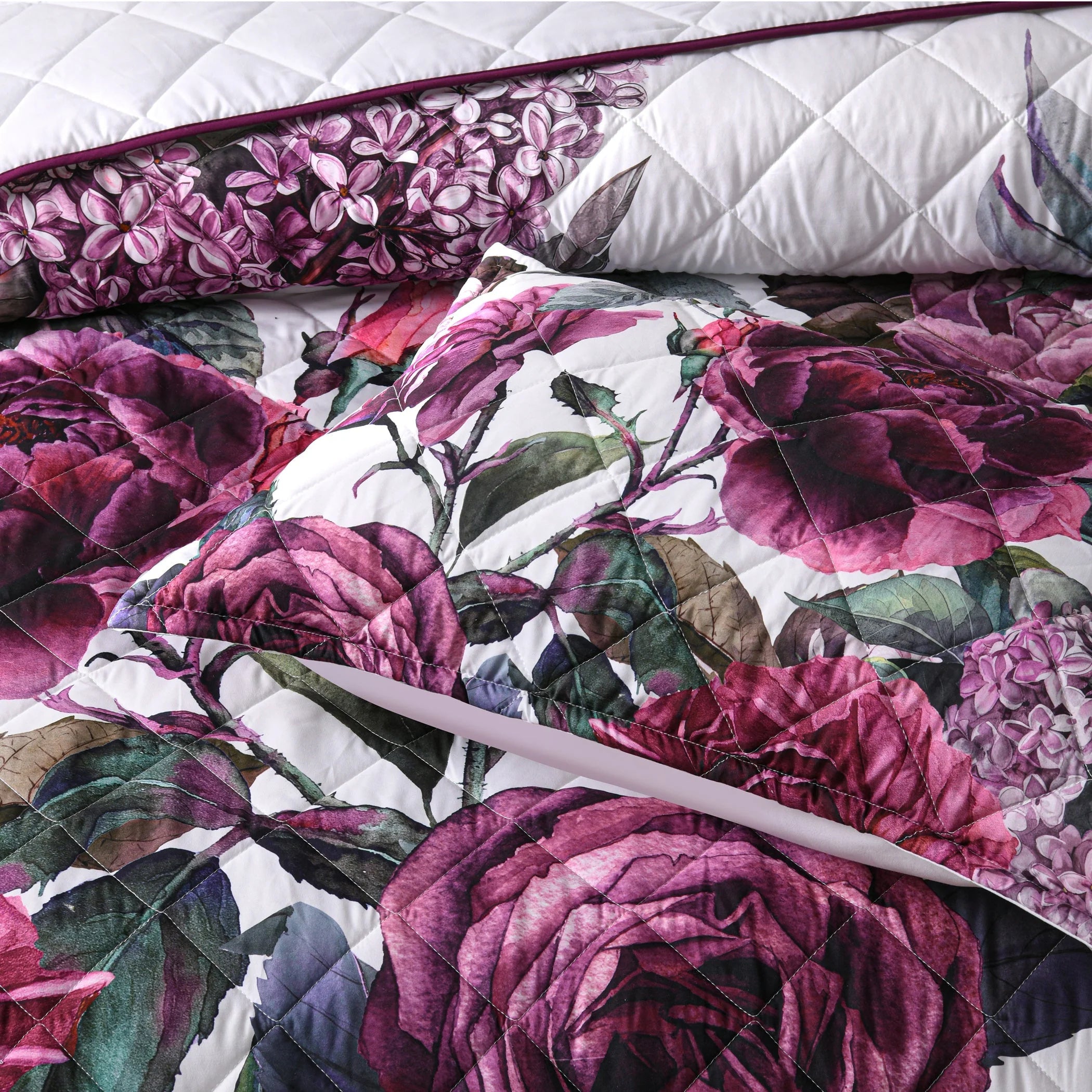 Abigail Printed And Quilted Bedspread Set - Mattress & Pillow ScienceQuilt Cover Set