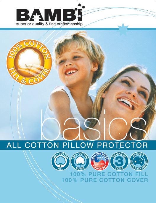 Bambi Basics Cotton Quilted Pillow Protector - Mattress & Pillow ScienceProtection