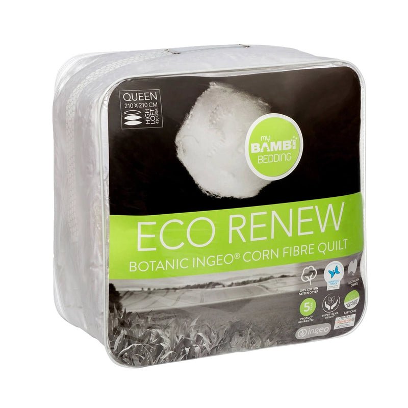 Bambi Eco Renew Ingeo Corn Plant Fibre Fill Quilt With Cotton Sateen Cover 300GSM Light Loft - Mattress & Pillow ScienceQuilts & Doonas