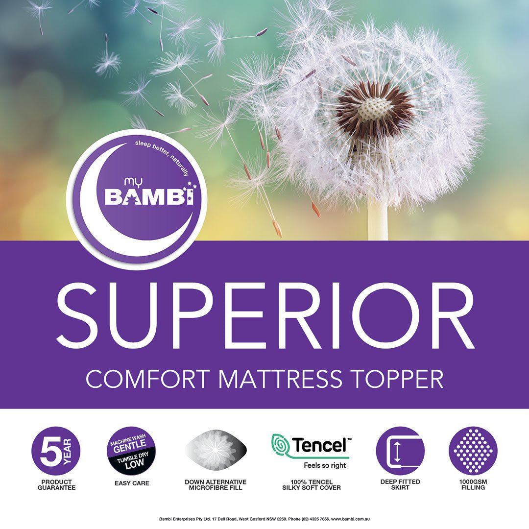 Bambi Superior Comfort Mattress Topper - Mattress & Pillow ScienceToppers