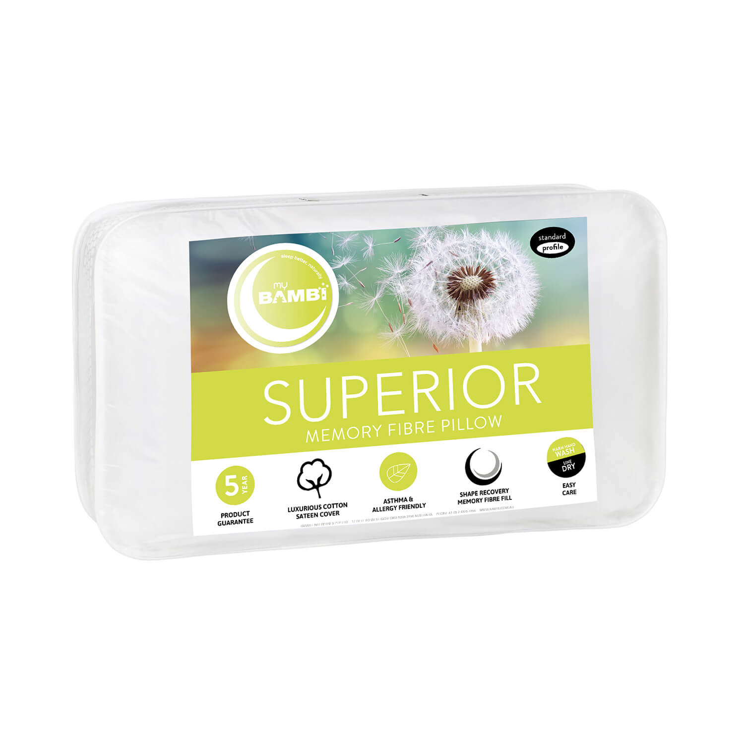 Bambi Superior Memory Microfibre Pillow - Mattress & Pillow SciencePillows