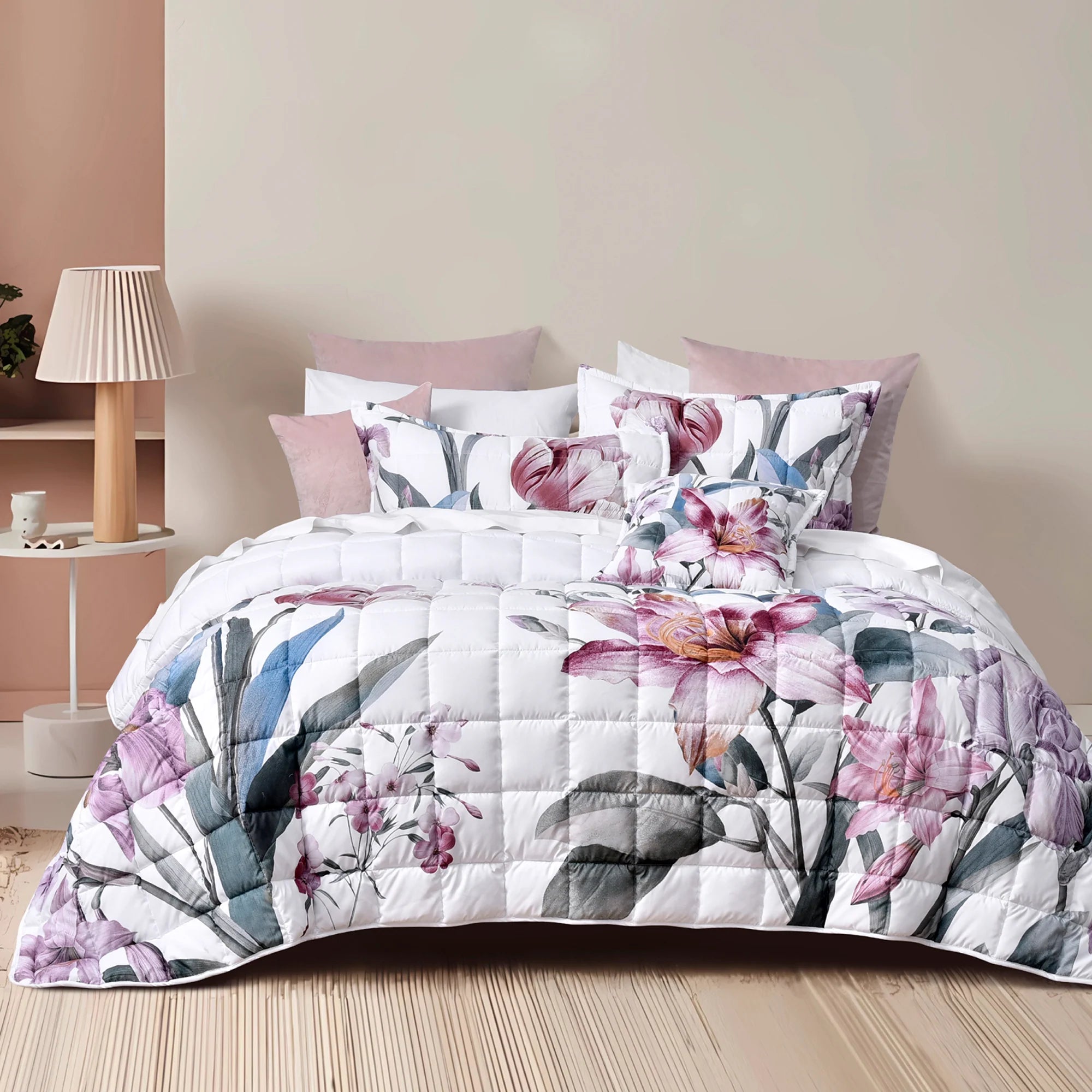 Carmela Printed And Quilted Bedspread Set - Mattress & Pillow ScienceQuilt Cover Set