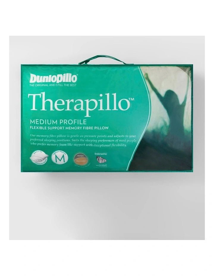 Dunlopillo Therapillo Flexible Support Medium Profile Memory Fibre Pillow - Mattress & Pillow SciencePillows