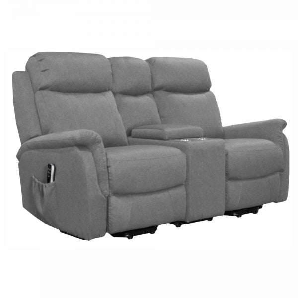 Elevate Ascot Dual Motor Loveseat with Center Console Fabric - Mattress & Pillow ScienceLift Chairs
