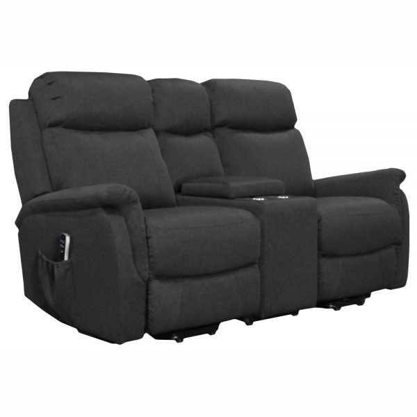 Elevate Ascot Dual Motor Loveseat with Center Console Fabric - Mattress & Pillow ScienceLift Chairs