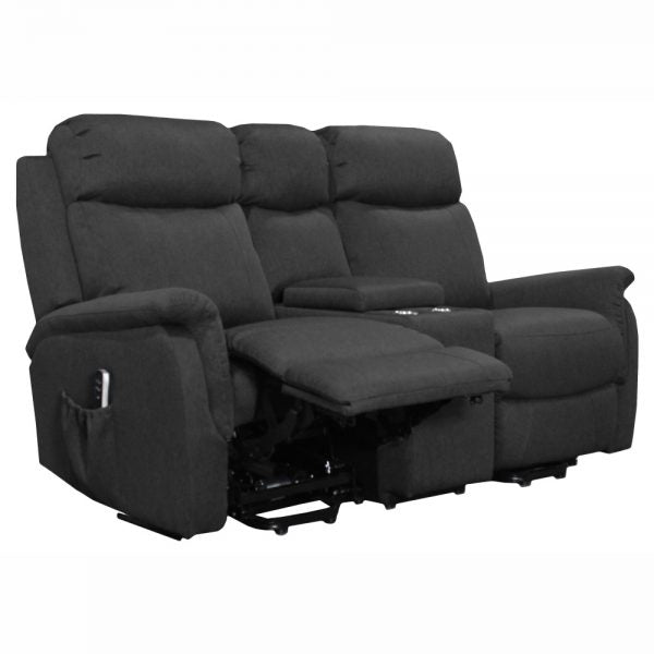Elevate Ascot Dual Motor Loveseat with Center Console Fabric - Mattress & Pillow ScienceLift Chairs