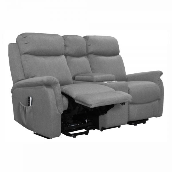 Elevate Ascot Dual Motor Loveseat with Center Console Fabric - Mattress & Pillow ScienceLift Chairs