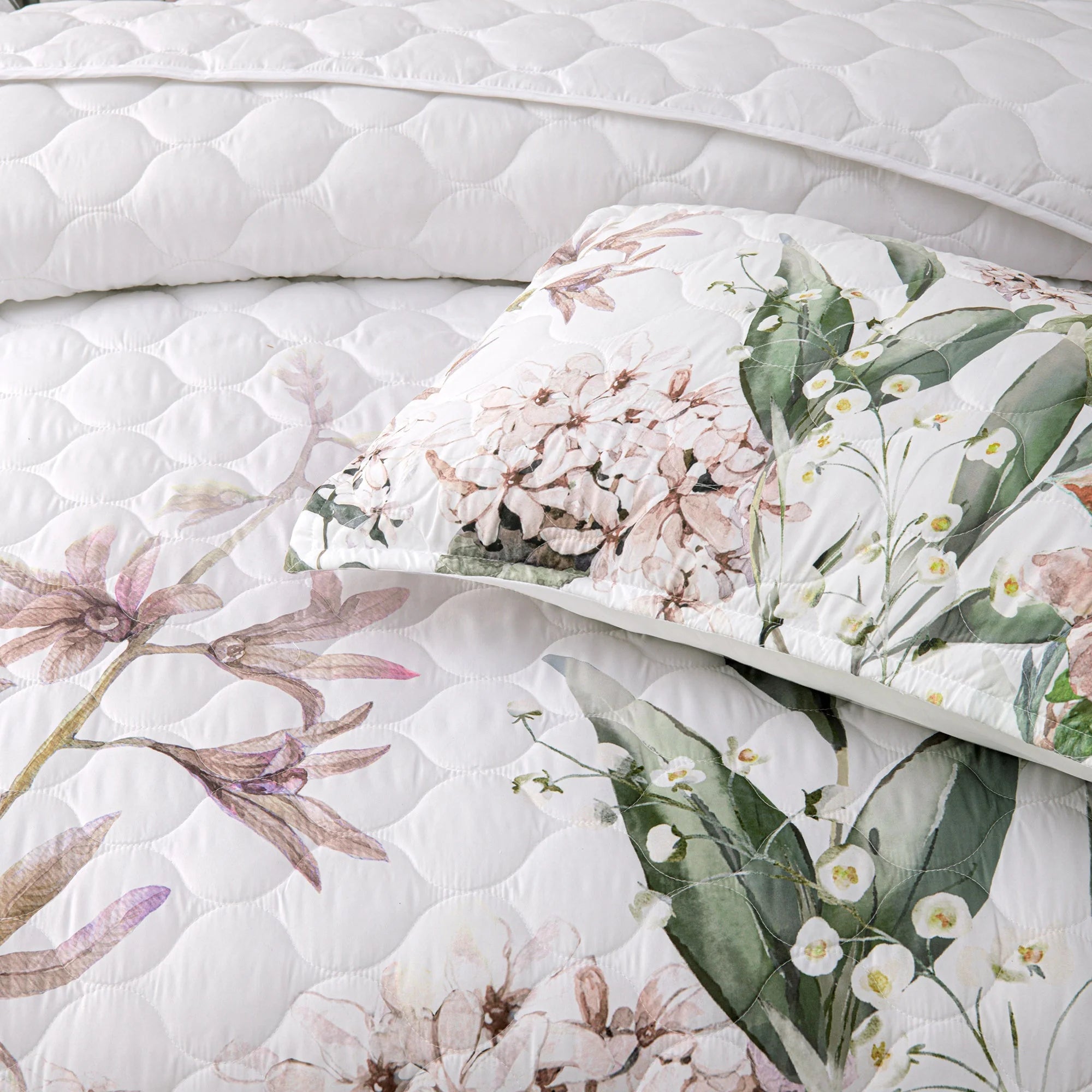 Lorna Printed And Quilted Bedspread Set - Mattress & Pillow ScienceQuilt Cover Set