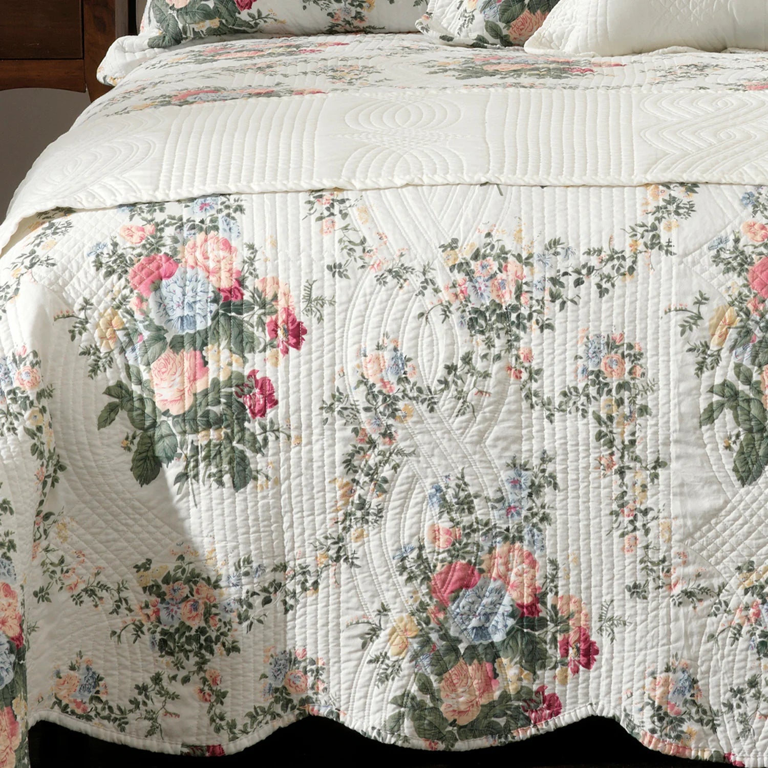 Rosedale Printed And Quilted Bedspread Set - Mattress & Pillow ScienceQuilt Cover Set