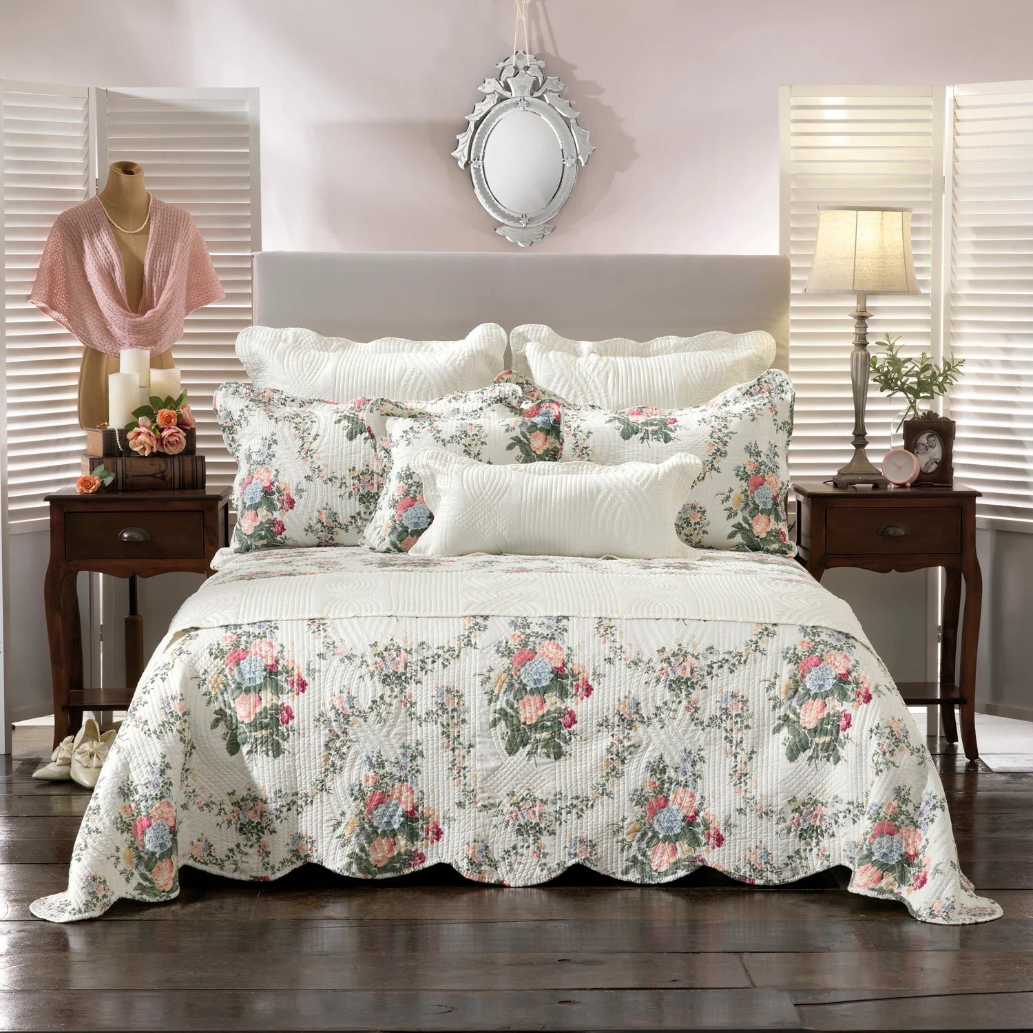 Rosedale Printed And Quilted Bedspread Set - Mattress & Pillow ScienceQuilt Cover Set