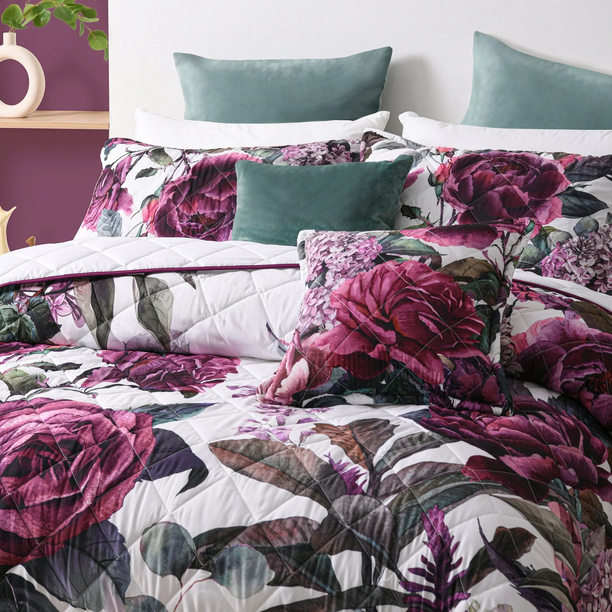 Abigail Printed And Quilted Bedspread Set - Mattress & Pillow ScienceQuilt Cover Set