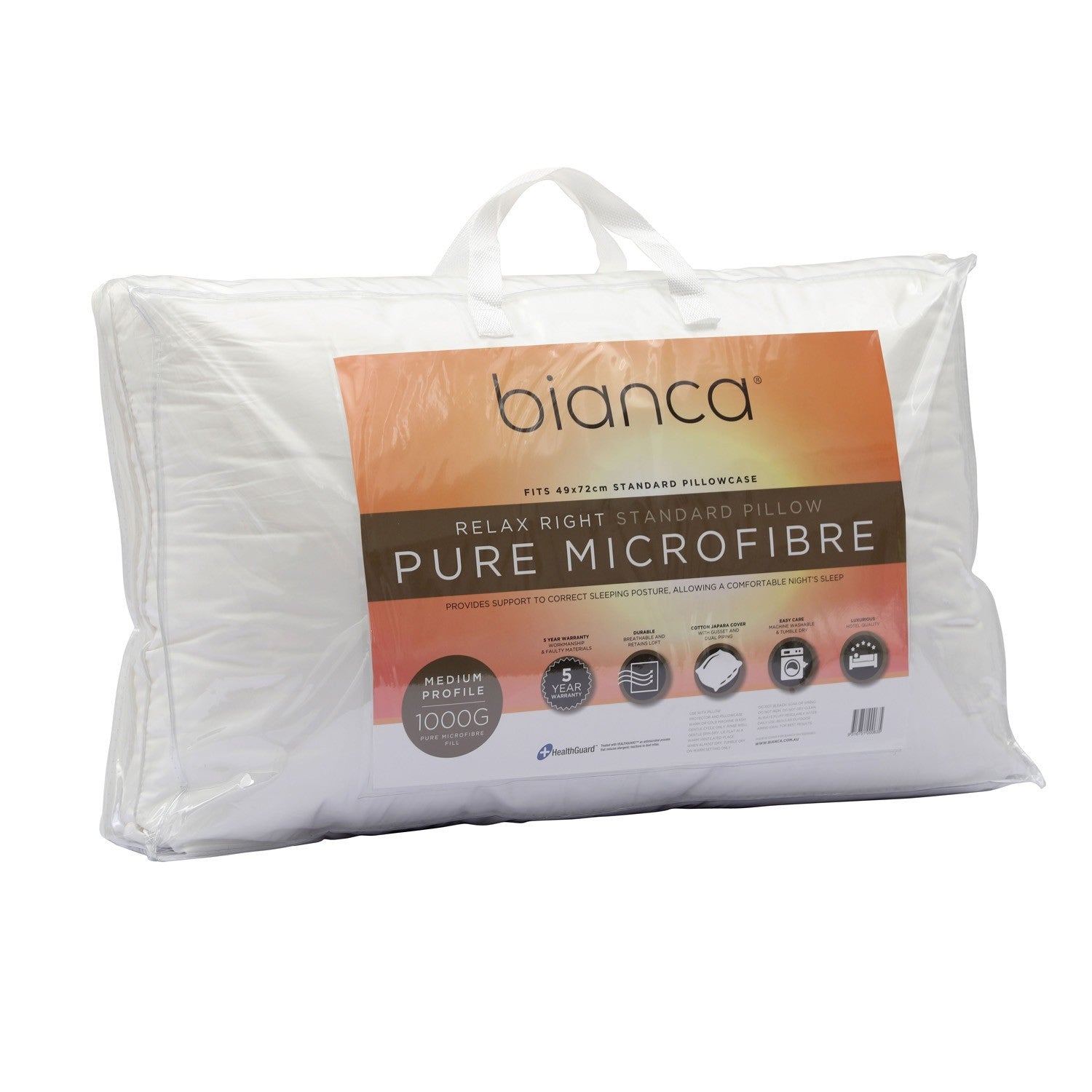 Bianca Relax Right 1000gsm Pure Microfibre Pillow - Mattress & Pillow SciencePillows