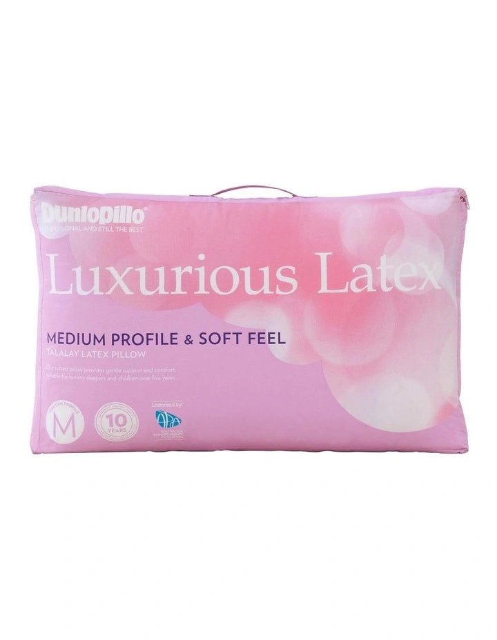 Dunlopillo Luxurious Latex Foam Medium Profile Soft Feel Pillow - Mattress & Pillow SciencePillows