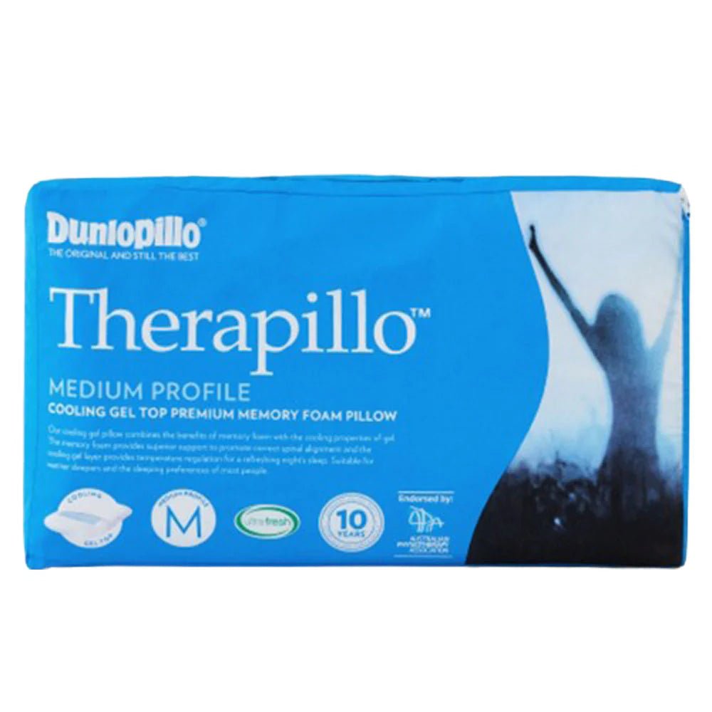 Dunlopillo Therapillo Cooling Gel Top Premium Memory Foam Medium Profile Pillow - Mattress & Pillow SciencePillows