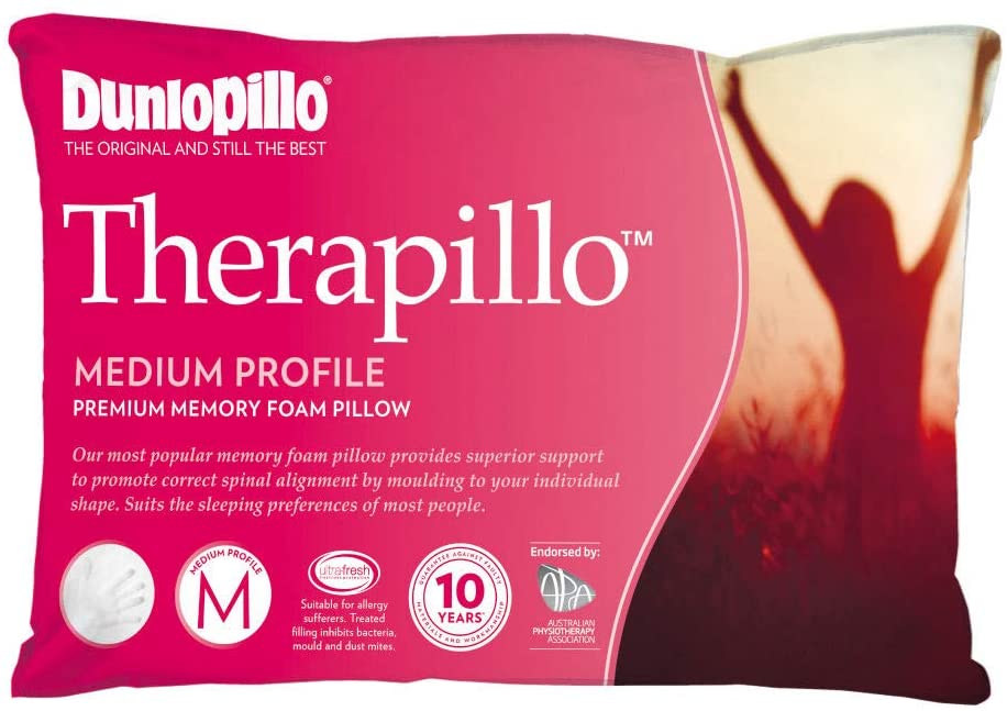 Dunlopillo Therapillo Premium Memory Foam - Medium Profile - Mattress & Pillow SciencePillows