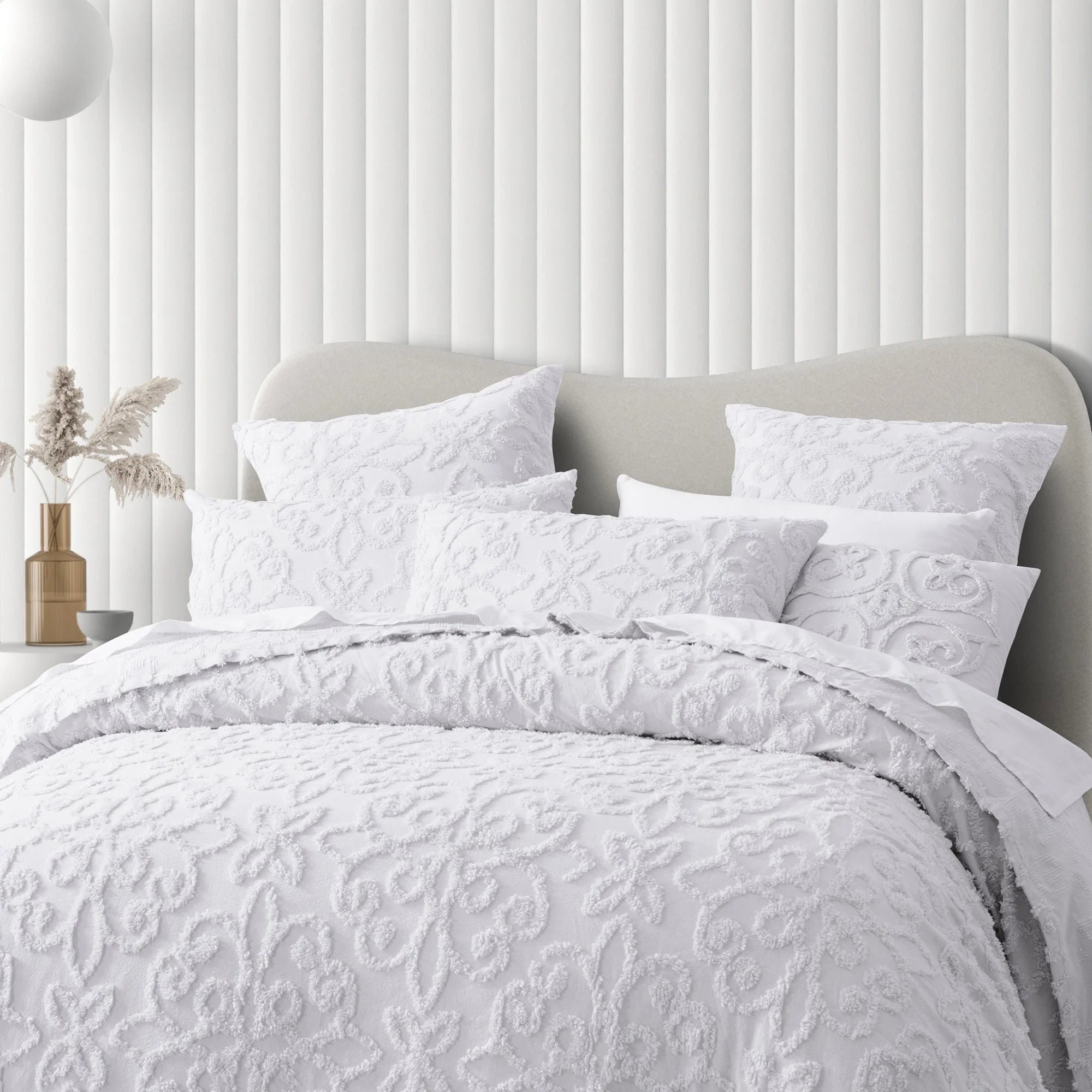 Ella Cotton Chenille Bedspread Set Blush - Mattress & Pillow ScienceQuilt Cover Set