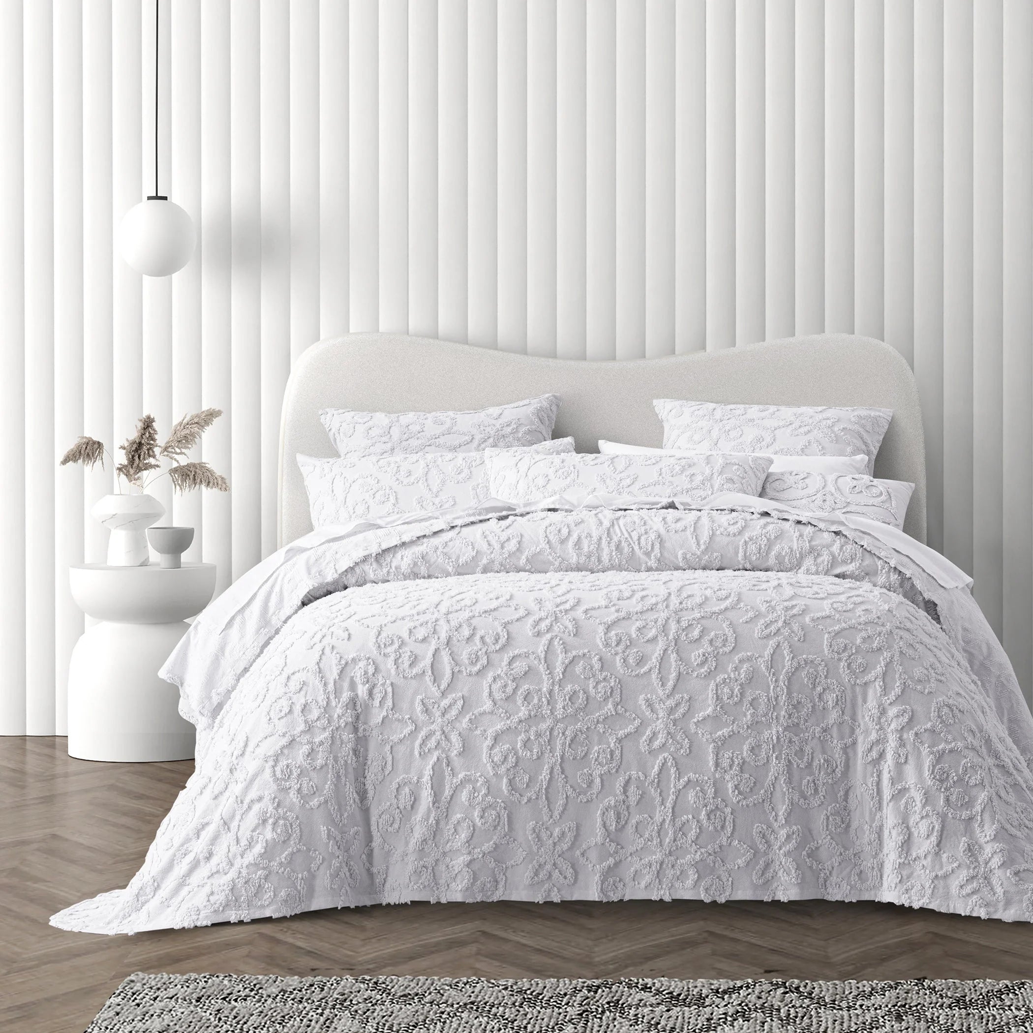 Ella Cotton Chenille Bedspread Set Blush - Mattress & Pillow ScienceQuilt Cover Set