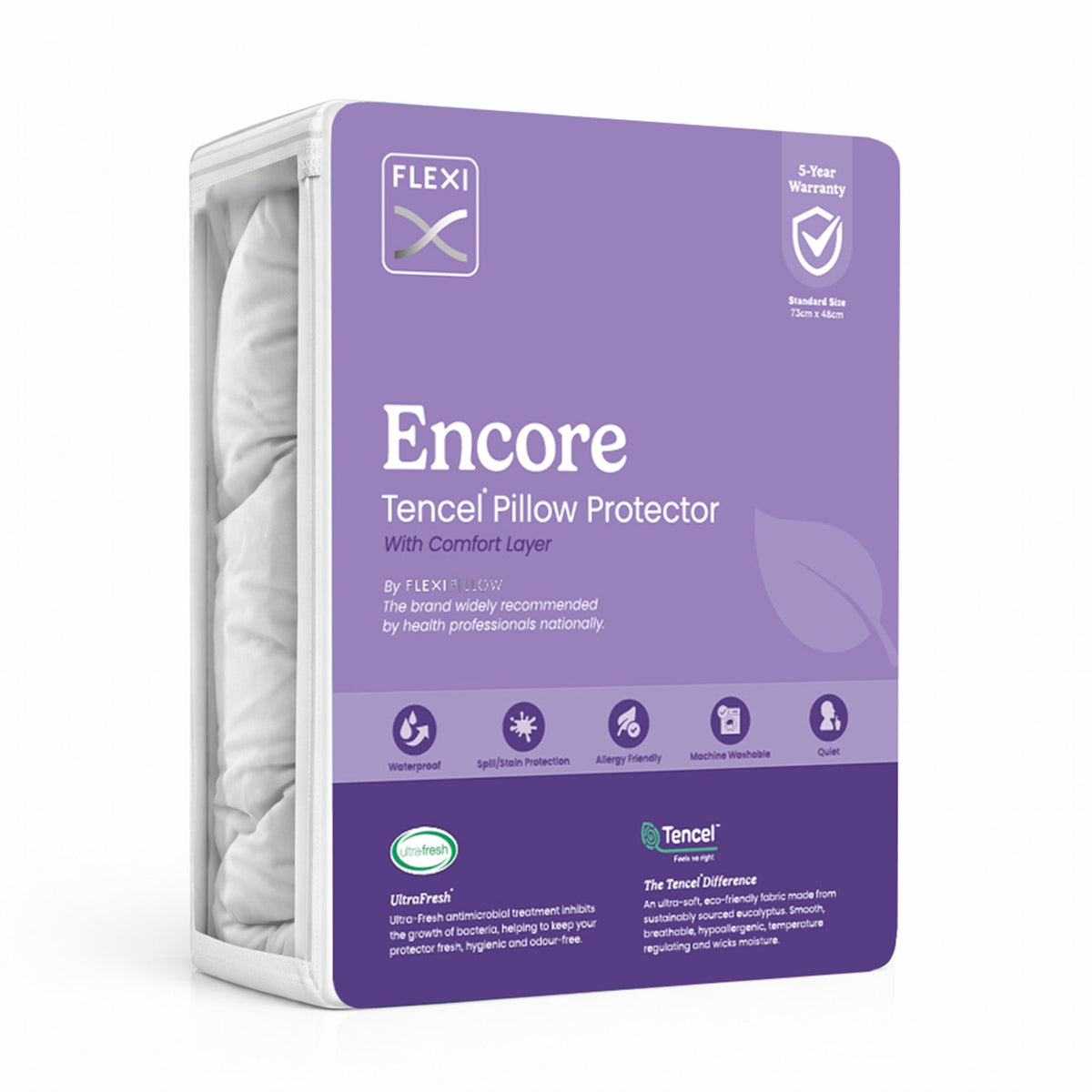 Flexi Encore Tencel Jacquard Standard Pillow Protector - Mattress & Pillow ScienceProtection