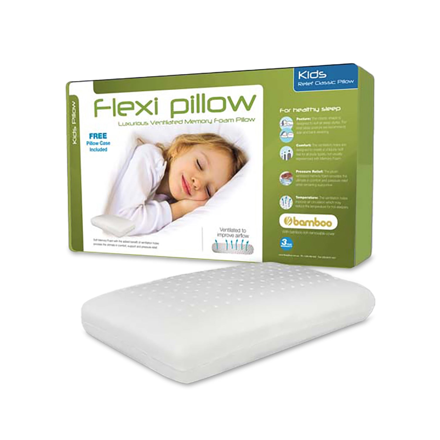 Flexi Pillow - Relief Classic Kids Pillow With Bamboo - Mattress & Pillow SciencePillows