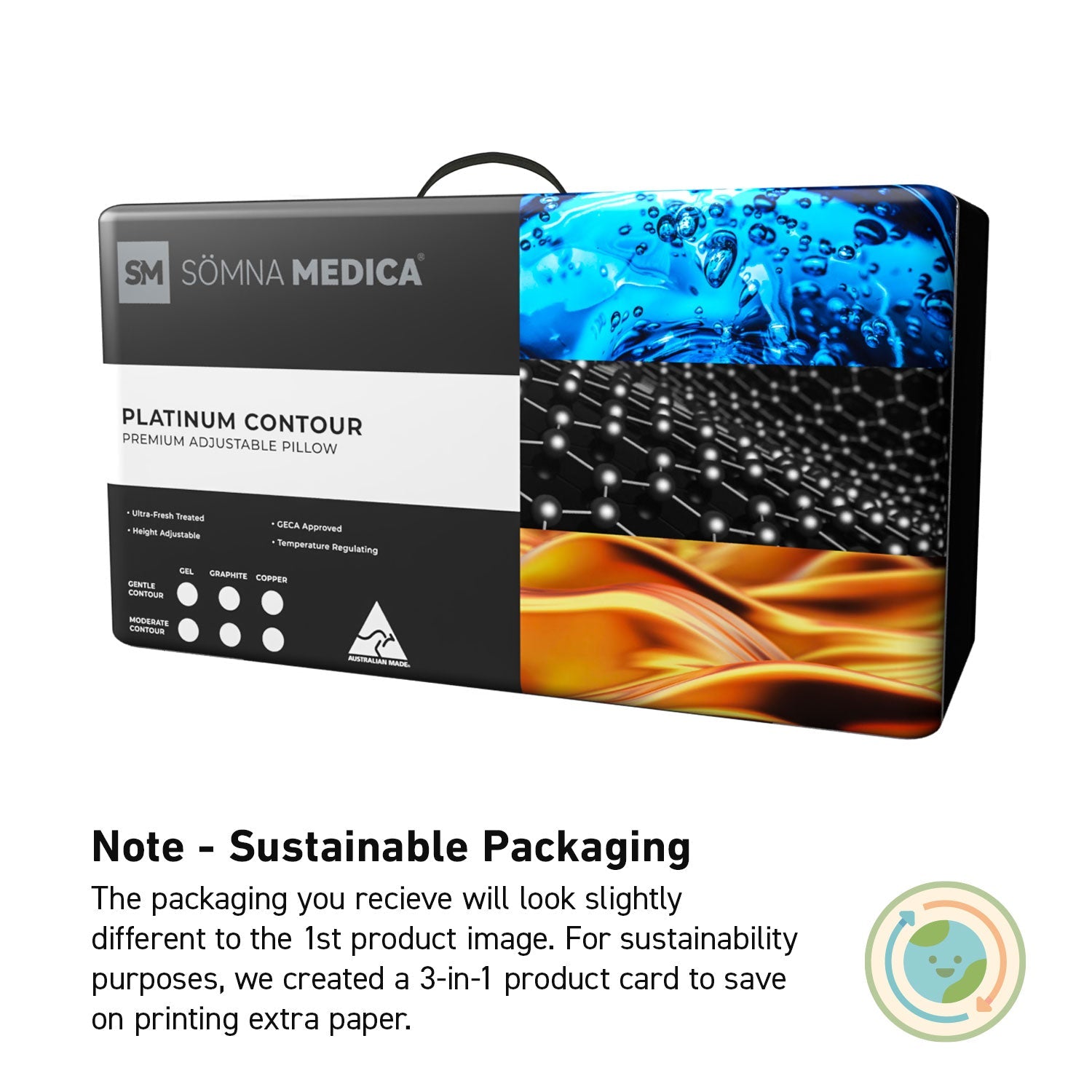 Somna Medica Graphite Infused Moderate Contour Adjustable Pillow - Mattress & Pillow SciencePillows